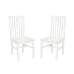 Linon Erwin Slat Back Wood Side Chairs Set Of 2 White Glossy Lacquer Finish New. Price: $196.46.