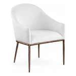 Meridian Furniture Ferro White Linen Textured Performance Fabric Dining Ac New. Price: $354.68.