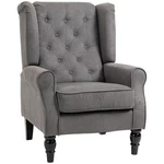Homcom Accent Button-tufted Armchair With Wingback Round Arms Dark Gray New. Price: $189.99.