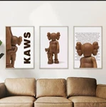 Set Of 3 Wooden Kaws Art Pieces Canvas Wall Home Decor Urban Gift Idea New. Price: $449.99.