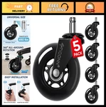 Office Chair Caster Wheels Set 5 - Universal Fit For Tile, Hardwood & Carpet New. Price: $35.99.