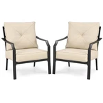 Costway 2 Pcs Patio Dining Chairs Set With Padded Cushions Armrest Steel Frame New. Price: $189.99.