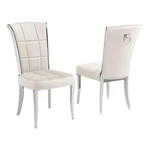 Best Quality Furniture 38" Velvet & Side Chair In Cream/chrome (set Of 2) New. Price: $409.98.