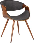 Armen Living Butterfly Dining Chair Charcoal Fabric And Walnut Wood Finish New. Price: $159.99.