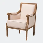 Baxton Studio Chavanon Accent Chair In Light Beige And Brown New. Price: $465.99.