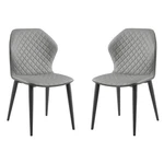 Casabianca Home Olivia Set Of 2 Polyurethane Leather Dining Chairs - Gray New. Price: $658.42.