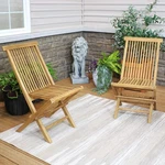 Hyannis Solid Teak Wood Folding Slat-back Patio Chair Set Of 2 By Sunnydaze New. Price: $285.00.