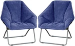 Zenithen Indoor Plush Hexagon Folding Dish Chair, Navy Blue (2 Pack) New. Price: $133.18.