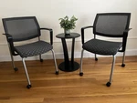 Two Sitonit Seating Focus Side Chairs With Casters Used. Price: $295.00.