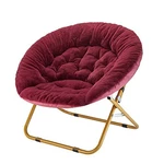 Urban Lifestyle Oversized Rabbit Faux Fur Saucer Chair Wine/gold New. Price: $150.67.