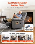 Oversized Dual Motor Power Lift Recliner Chair Heat Massage Gray New. Price: $720.99.