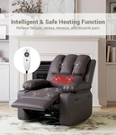 Manual Recliner Chair With Massage & Heat, Leather Lazy Boy For Bedroom Nursery New. Price: $261.12.