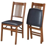 Meco Stakmore Vinyl Upholstered Seat Folding Chair Set, Fruitwood (2 Pack) New. Price: $159.99.