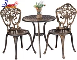 Bistro Set 3 Pcs Rustproof Cast Aluminum Patio Furniture 2 Chair & Table Outdoor New. Price: $224.46.