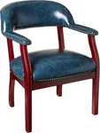 Ivy League Blue Vinyl Executive Captain's Chair (B9540-BE) New. Price: $236.99.