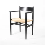 2020 CH37 Dining Chair By Wegner For Carl Hansen Black Natural Paper Cord Used. Price: $975.00.
