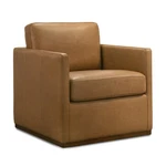 Butler Mid-century Modern Swivel Accent Chair In Premium Tan Leather New. Price: $628.89.
