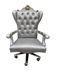 Versailles Faux Leather Swivel Executive Office Chair Silver Platinum New. Price: $835.24.