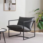 Zinus Aidan Slate Grey Faux Leather Sling Accent Arm Chair New. Price: $89.99.