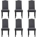 6 Piece Parson Armless Upholstered Classic Dining Chairs Nailhead Trim Wood Legs New. Price: $336.08.