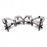 Modern Asian Inspired Dining Chairs Newly Reupholstered - 4. Price: $6500.00.