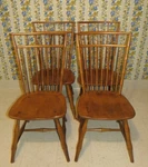 Set Of 4 Ethan Allen Birdcage Side Chairs Circa 1776 Maple 18 6801 Made In Usa Used. Price: $1100.00.