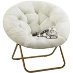 Foldable Saucer Chair Xl Round 36 Faux Fur White Lounge Seat Dumos Comfy Circle New. Price: $124.99.