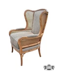 Vtg. Ethan Allen Tommy Bahama Style Cane Wingback Chair W/herringbone Fabric Used. Price: $478.40.