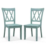 Set Of 2 Wood Dining Chair Cross Back Room Side Home Kitchen New. Price: $159.99.