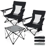 Hasteel Folding Beach Set Of 3 Foldable Black Camping Grey Table New. Price: $107.57.