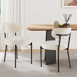 Sweetcrispy Dining Chairs Set Of 2, Boucle Upholstered Modern Beige New. Price: $184.17.