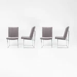 1970S Set Of Four Milo Baughman & Thayer Coggin Thin Frame Chrome Dining Chairs Used. Price: $6000.00.