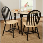 Farmhouse Solid Wood Spindle Back Dining Chairs Set Of Two Black Natural Finish New. Price: $210.95.