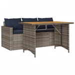 Patio Dining Set With Cushions Garden Furniture 2 Piece Gray Poly Rattan Vidaxl New. Price: $216.99.