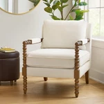 Pioneer Woman Spindle Accent Farmhouse Upholstered Armchair Wood Frame New. Price: $327.97.