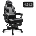 Meilocar Adjustable Gaming Chair W/footrest, Massage Lumbar Support(open Box). Price: $97.44.