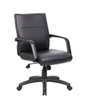 Boss Office Products Mid Back Executive Chair In Leather Plus Black New. Price: $212.87.