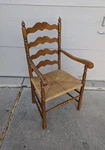 Vintage Tell City Andover Maple Ladder Back Rush Seat Colonial Dining Arm Chair Used. Price: $405.00.