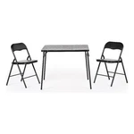 Homy Casa 3-PIECE Black Folding Patio Dining Set With Pvc Chairs New. Price: $150.20.