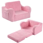 Momcaywex Kids Sofa, 2-IN-1 Flip-out Foam Couch With Soft Sherpa Medium, Pink New. Price: $67.79.
