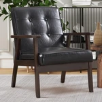 Bonzy Home Accent Chair - Faux Leather Mid Century Modern Set Of 1, Black New. Price: $140.99.