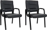 2 Pack Leather Guest Chair With Padded Arm Rest For Reception Meeting Conference New. Price: $104.58.