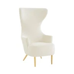 Julia Cream Velvet Channel Tufted Wingback Chair New. Price: $599.00.