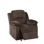 Benjara Rocker Recliner Choco Brown Suede Fabric New. Price: $412.01.
