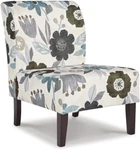 Signature Design By Ashley Triptis Floral Armless Accent Chair, White New. Price: $194.58.