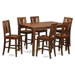 Pemberly Row 7-PIECE Pub Table And Dining Chair Set Mahogany New. Price: $1029.26.