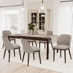 Upholstered Dining Chairs Set Of 6 Modern Fabric Kitchen Camel Colamy Back Side New. Price: $585.99.