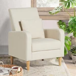 Colamy Sherpa Upholstered Accent Armchair With Pillow, Fabric Reading L... New. Price: $164.74.