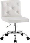 Pu Leather Mid-back Armless Vanity Chair Adjustable Height 360 Rolling Swivel F New. Price: $113.99.