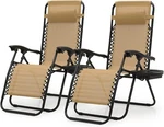 Monibloom 2 Adjustable Steel Mesh Zero Gravity Lounge Chair Recliners W/pillows New. Price: $155.00.